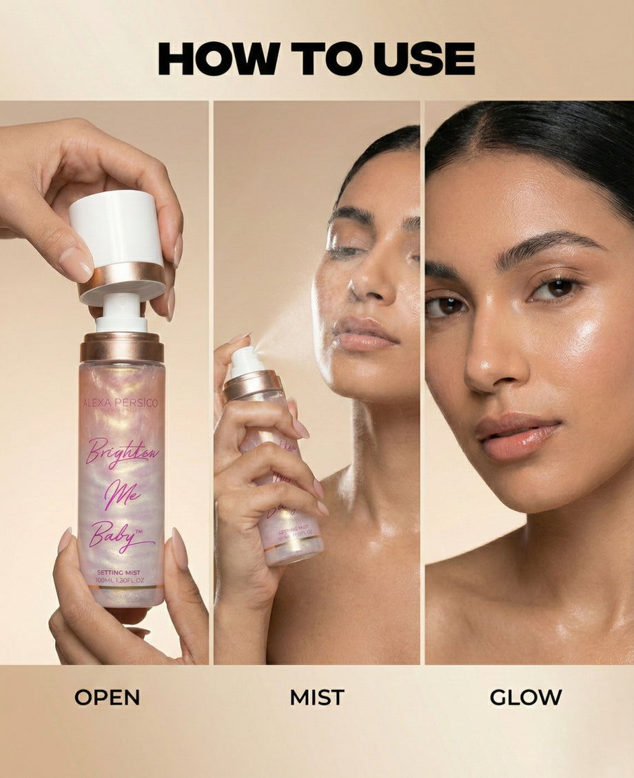 Brighten Me Baby™ Glowing Setting Mist – Alexa Persico Cosmetics Brighten Me Baby™ Glowing Setting Mist – Alexa Persico Cosmetics